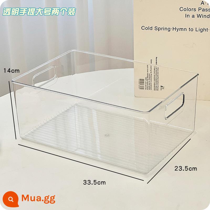 Hộp lưu trữ mỹ phẩm máy tính để bàn acrylic hộp trong suốt ký túc xá hộp hoàn thiện ngăn kéo nhựa có thể được xếp chồng lên nhau kệ - Mẫu di động lớn trong suốt [gói hai chiếc]