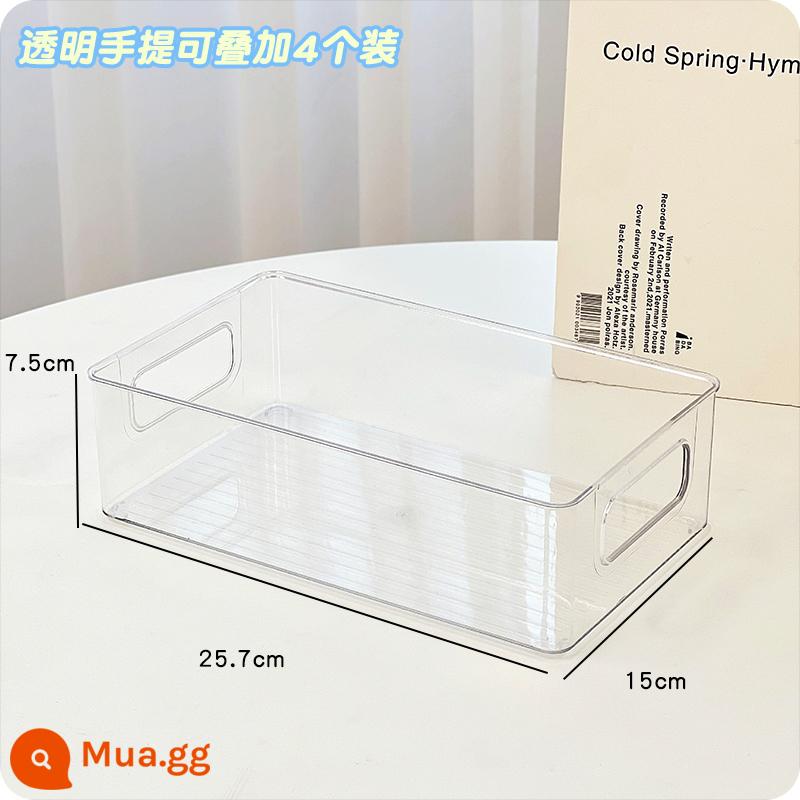 Hộp lưu trữ mỹ phẩm máy tính để bàn acrylic hộp trong suốt ký túc xá hộp hoàn thiện ngăn kéo nhựa có thể được xếp chồng lên nhau kệ - Các mẫu di động nhỏ trong suốt [bốn] có thể xếp chồng lên nhau