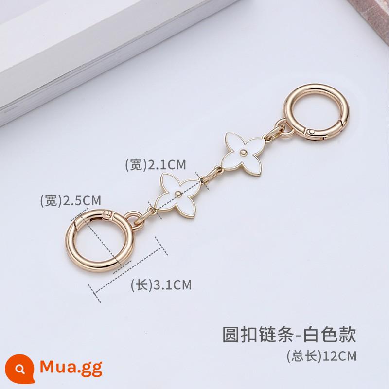 Khéo léo handmade hội thảo chuỗi chuyển đổi chuỗi đơn mua kim loại mở rộng chuỗi nách Messenger dây đeo vai phụ kiện túi thay thế - Cỏ bốn lá [khóa tròn + kiểu trắng] vàng thẳng