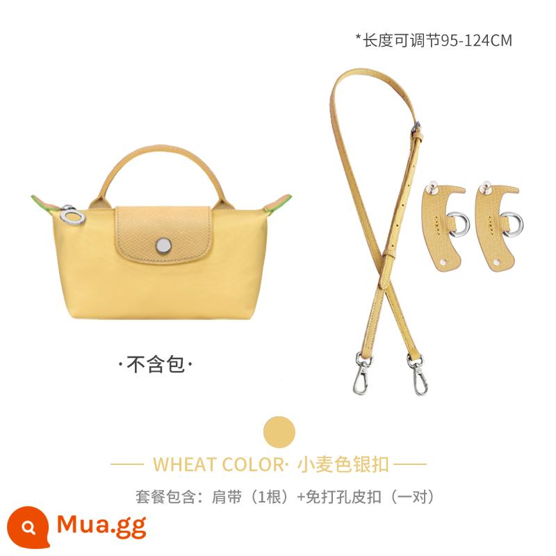 Xưởng thủ công LONGCHAMP chuyển đổi túi mini không cần đục lỗ túi bánh bao nhỏ có dây đeo vai Túi Messenger với phụ kiện mua một lần - (màu lúa mì) dây đeo vai + gói [không đục lỗ] [phương pháp đeo chéo]