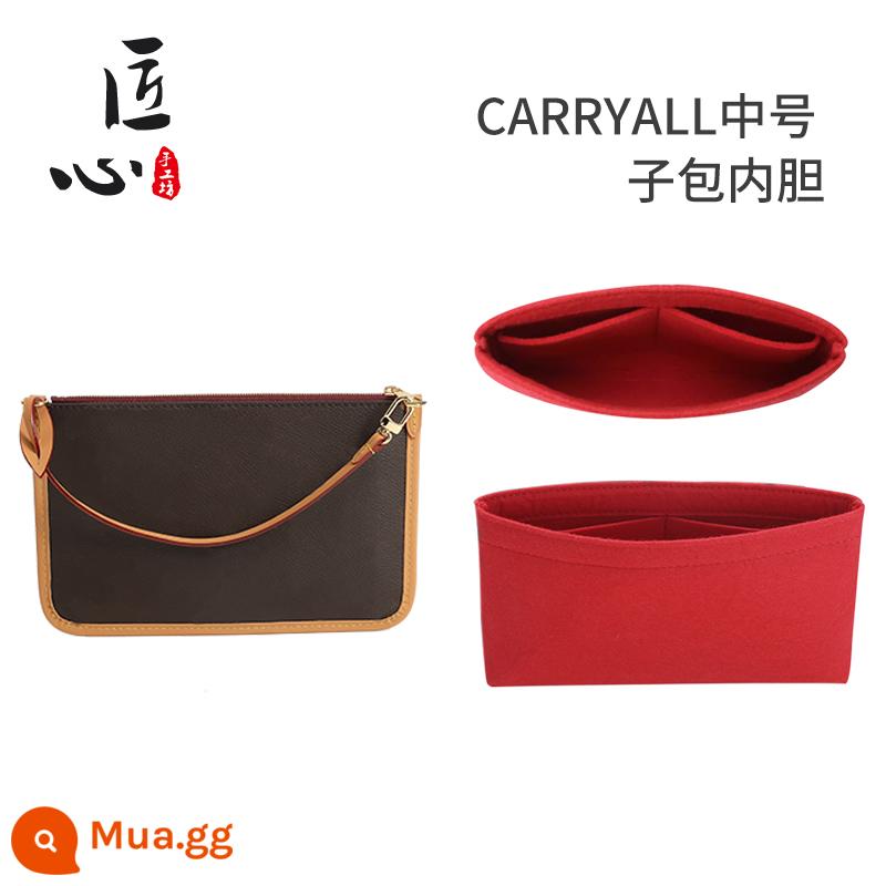 Xưởng thủ công Túi lót Carryall thích hợp cho túi chuyển đổi nhỏ LV Túi cỡ trung hỗ trợ lưu trữ Lớp lót chống biến dạng - Lớp lót túi cỡ trung Carryall (màu đỏ)