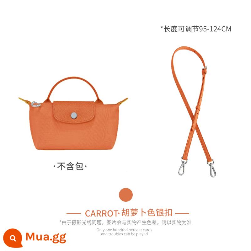 Xưởng thủ công LONGCHAMP chuyển đổi túi mini không cần đục lỗ túi bánh bao nhỏ có dây đeo vai Túi Messenger với phụ kiện mua một lần - Màu cà rốt (lớp da bò đầu tiên) Dây đeo vai 95-124cm được bán riêng