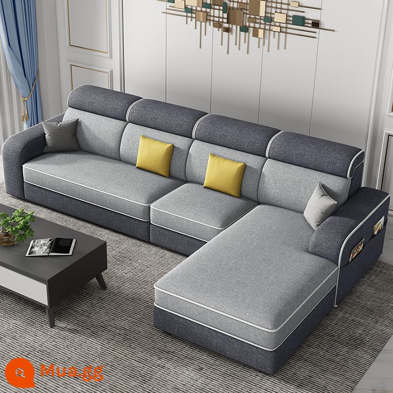 Bắc Âu Sofa Vải Phòng Khách 2023 Mới Có Thể Tháo Rời Và Giặt Được Kích Thước Căn Hộ Công Nghệ Vải Đơn Giản Và Hiện Đại - Màu xám nhạt và đậm