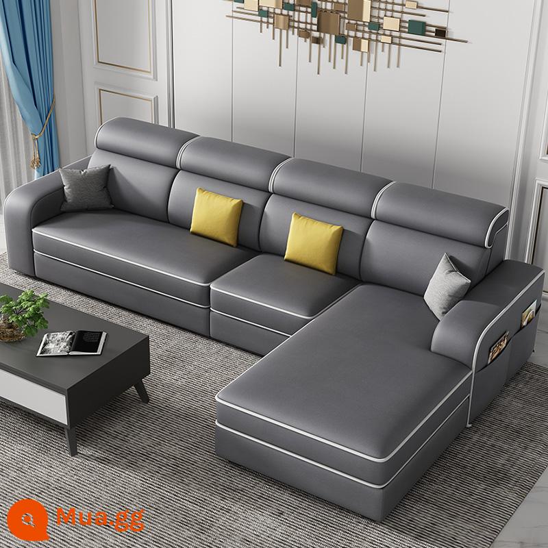 Bắc Âu Sofa Vải Phòng Khách 2023 Mới Có Thể Tháo Rời Và Giặt Được Kích Thước Căn Hộ Công Nghệ Vải Đơn Giản Và Hiện Đại - Màu xám đậm (vải kỹ thuật)