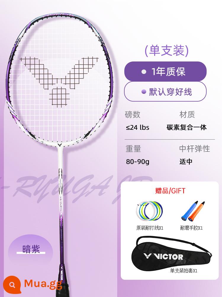 Vợt Cầu Lông Victor Victory Đánh Đơn Đánh Đôi Chính Hãng Challenger 9500 Victor Hammer Full Carbon Siêu Nhẹ Vợt - Xiaolongya [1 mảnh composite carbon đàn hồi cao] TK-RYUGAJR J màu tím đậm