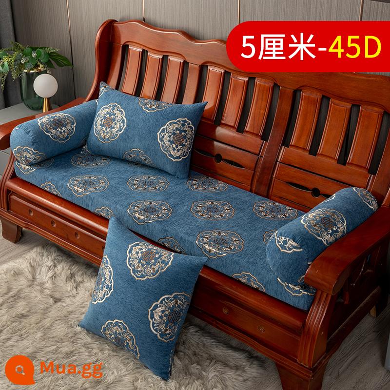 Vải lanh màu tinh khiết đệm sofa gỗ chắc chắn đơn giản hiện đại ghế gỗ gụ mật độ cao đệm xốp cứng chống trượt có thể tháo rời có thể giặt được - Năm Hoàng Kim - Orchid (dày 5cm - xốp 45D)