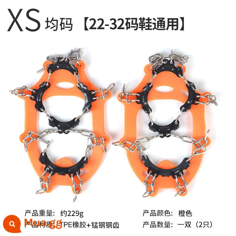 8 răng crampons giày chống trượt bao ngoài trời dành cho người lớn nam và nữ leo núi giày tuyết móng băng kẹp giày bề mặt dây chuyền chống rơi móng vuốt tuyết - Mã XS 11 răng trẻ em (thường dùng cho giày size 23-31)