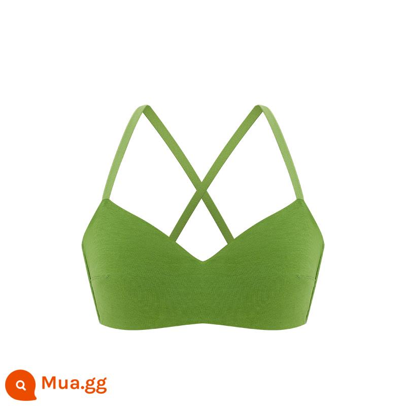 NEIWAI Bên trong và bên ngoài Mùa thu và mùa đông Cô gái mới Cotton Feel 1/2 Cup Bra Bộ sưu tập ngực nhỏ Bên sữa Đồ lót trái tim nữ vui nhộn - rừng xanh