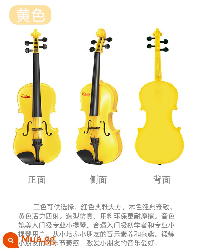 Violon trẻ em có thể chơi mô phỏng đồ chơi nhạc cụ người mới bắt đầu giác ngộ âm nhạc guitar đạo cụ biểu diễn quà tặng - Đàn violon (vàng) tuba mới + cung nhựa thông