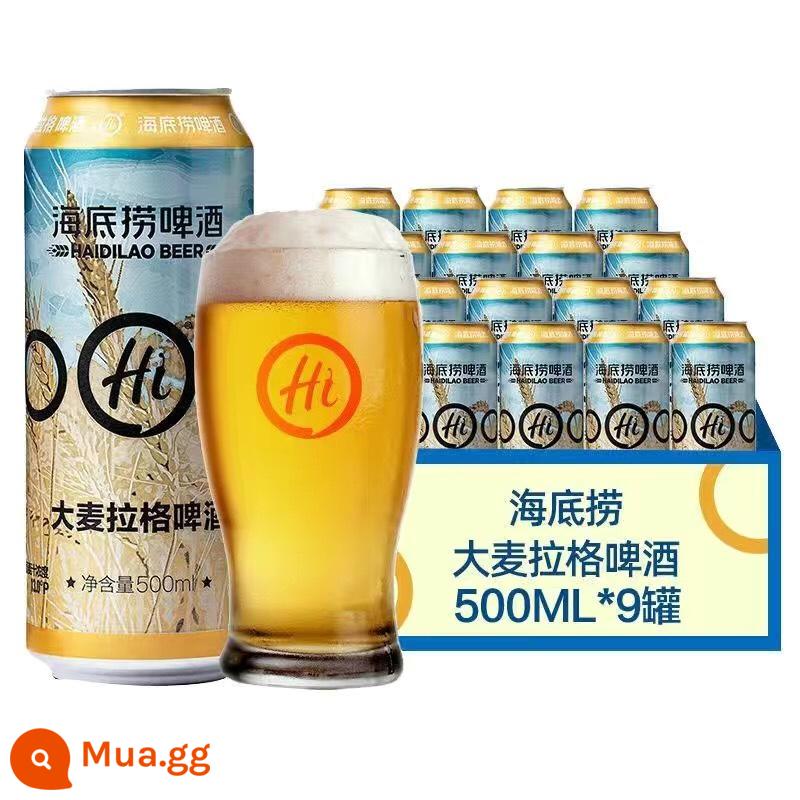 Bia Haidilao Lúa Mì Đức 500Ml * 9/12 Lon Nhà Hàng Lẩu Cùng Phong Cách Lúa Mạch Lager Nghiền Bia Thủ Công - Lager lúa mạch 500ml*9 lon