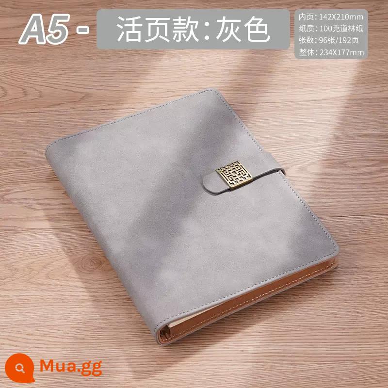 Tử Cấm Thành Quốc Gia Thời Trang Sổ Tay Lá Lỏng Tùy Chỉnh Cao Cấp Phong Cách Quốc Gia Notepad Hộp Quà Tặng Bộ Quà Tặng Nhật Ký Văn Phòng Kinh Doanh Hồ Sơ Cuộc Họp Công Ty Giấy rời Logo In Có Thể Tháo Rời - 613-A5 màu xám [khóa lưới tản nhiệt cửa sổ kiểu đơn giản] có chức năng lưu trữ