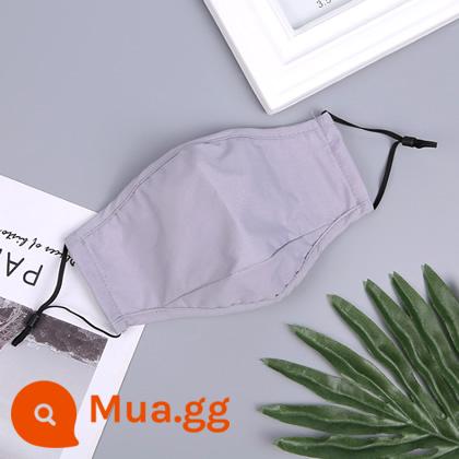 Mặt nạ cotton dành cho nam và nữ dành cho người lớn chống bụi khói có thể giặt thoáng khí mùa thu và mùa đông chống lạnh ấm màu đen mặt nạ thời trang - 1 màu xám