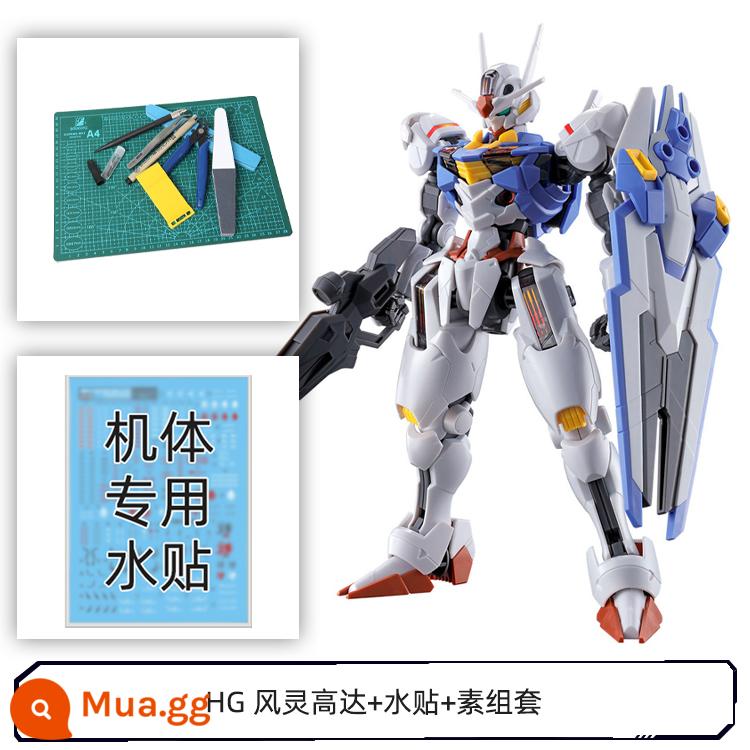 Mô Hình Bandai 63030 HG 1/144 Thần Gió Gundam Mercury Phù Thủy Nhân Vật Chính Máy Trên Không - HG Wind Spirit Gundunda + nhãn dán nước + bộ trơn