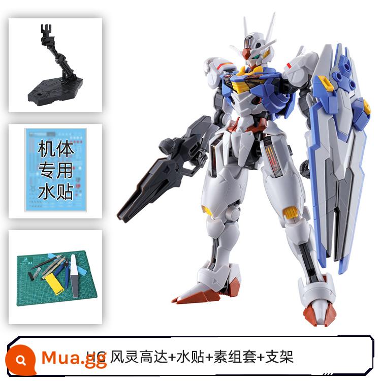 Mô Hình Bandai 63030 HG 1/144 Thần Gió Gundam Mercury Phù Thủy Nhân Vật Chính Máy Trên Không - HG Wind SpiritGundam + đề can + bộ trơn + chân đế