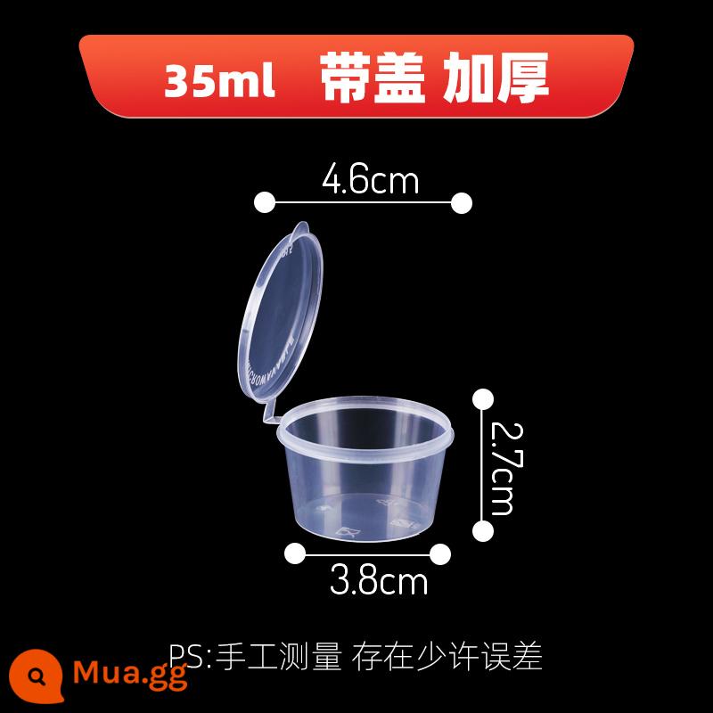 Hộp đóng gói hộp ăn trưa dùng một lần tròn 1000ML thức ăn nhanh hộp nước sốt bát súp có nắp dày hộp ăn trưa mang đi trong suốt - Bộ cốc nước sốt 35ml P1.5 1000