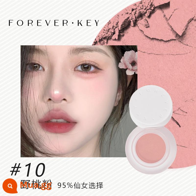 Phấn má hồng dạng bùn Foreverkey new 2022 đơn sắc đỏ mặt trời má hồng tím xanh dương mờ tự nhiên cho nữ - 10# bột đào rừng