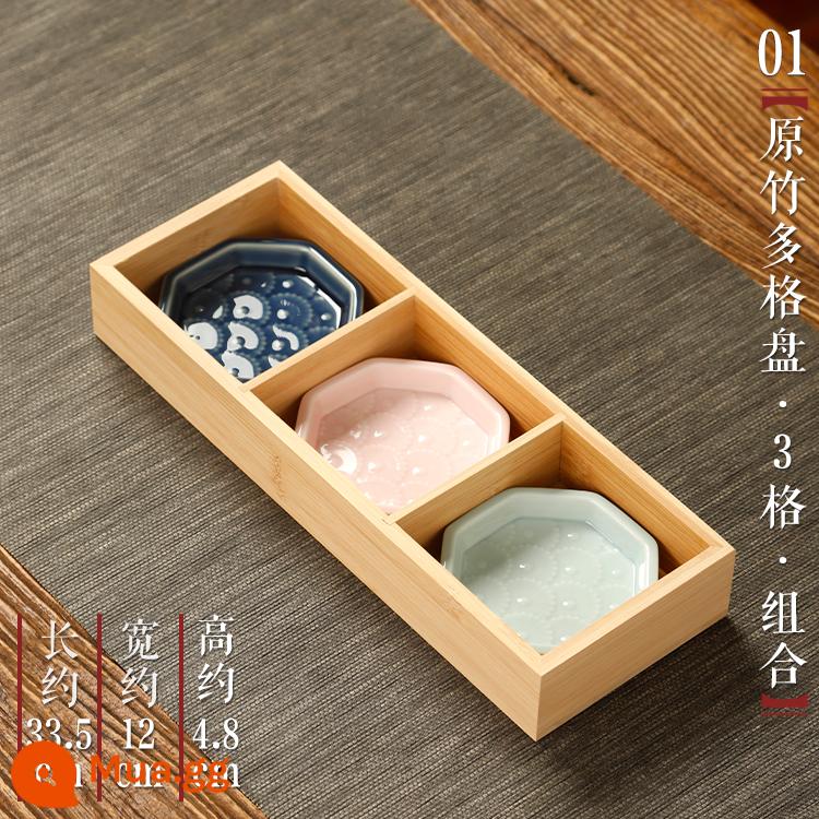 Lò giải khát lưới Jiugong đĩa tre trái cây di động snack nhiều lưới đĩa nhỏ hộ gia đình hộp trái cây sấy khô kiểu Nhật - Hoa hồng đỏ