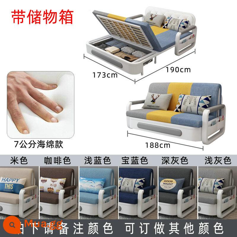 Sofa giường đôi hiện đại tối giản đơn phòng khách đôi căn hộ nhỏ lưu trữ đa chức năng lưu trữ có thể gập lại bằng kính thiên văn - 1,8 mét {kiểu xốp} có ghi chú về màu sắc ngăn đựng