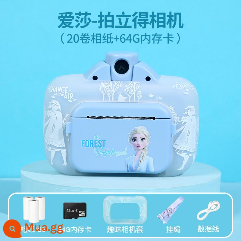 Máy ảnh trẻ em của Disney Polaroid In ảnh Elsa Frozen Girl Quà tặng sinh nhật Ngày đầu năm mới - Gói cao cấp] ISA Polaroid 64G + 20 cuộn giấy ảnh