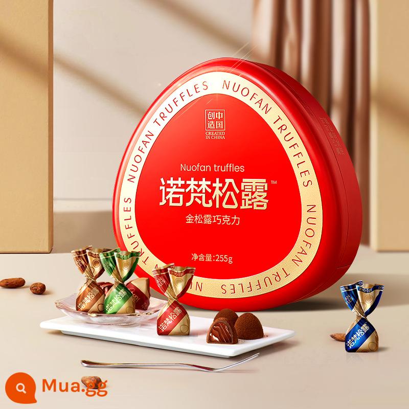 Novan Truffle Chocolate Hộp Quà Tặng Kẹo Năm Mới Ngày Đầu Năm Ăn Nhẹ Gói Quà Tặng Cho Bạn Gái Quà Tặng Sinh Nhật - [Bơ cacao nguyên chất] Hộp quà nấm truffle vàng 255g (không kèm túi quà)