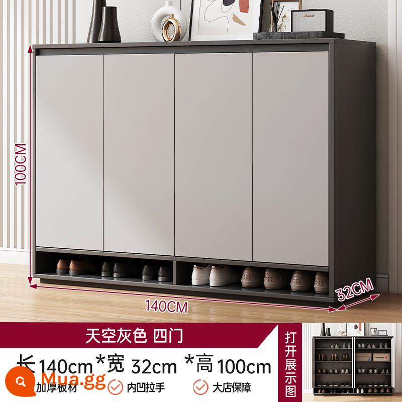 Tủ giày cửa nhà tủ hiên tất cả -in -one lối vào cửa vào tủ lưu trữ tủ đơn giản tủ lưu trữ tủ quần áo - [Tấm dày được nâng cấp❤️Thưởng 10 tệ khi đăng ảnh] Sky Grey 140*32*100cm