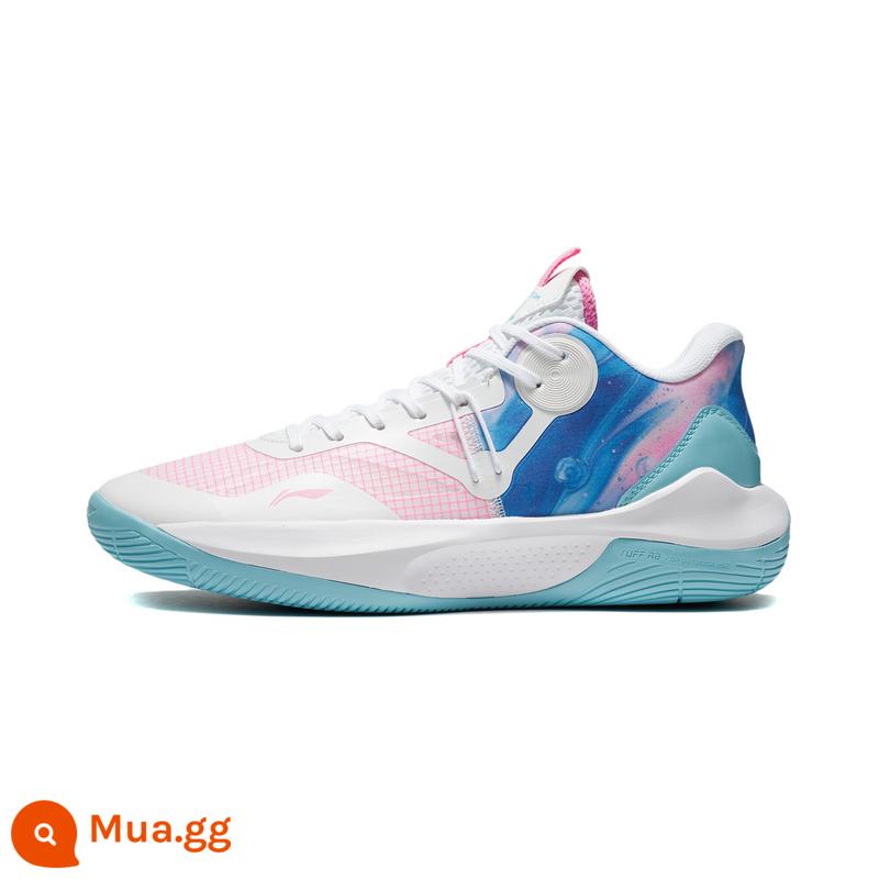 Giày bóng rổ Li Ning nam sonic combatlow chịu mài mòn 10 giày combat chính hãng 9 giày thể thao cổ thấp - Trắng tiêu chuẩn/Hồng Sakura/Áo thấp [Sonic 9TD]