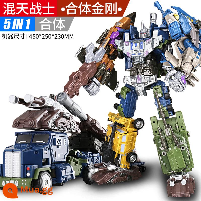 Đồ chơi biến dạng siêu lớn 5 Xe Bumblebee Mô hình robot trụ cột Optimus cậu bé và trẻ em hợp kim chính hãng 4 - Năm loại hộp quà tinh tế Huntian [phiên bản hợp kim] biến dạng và kết hợp