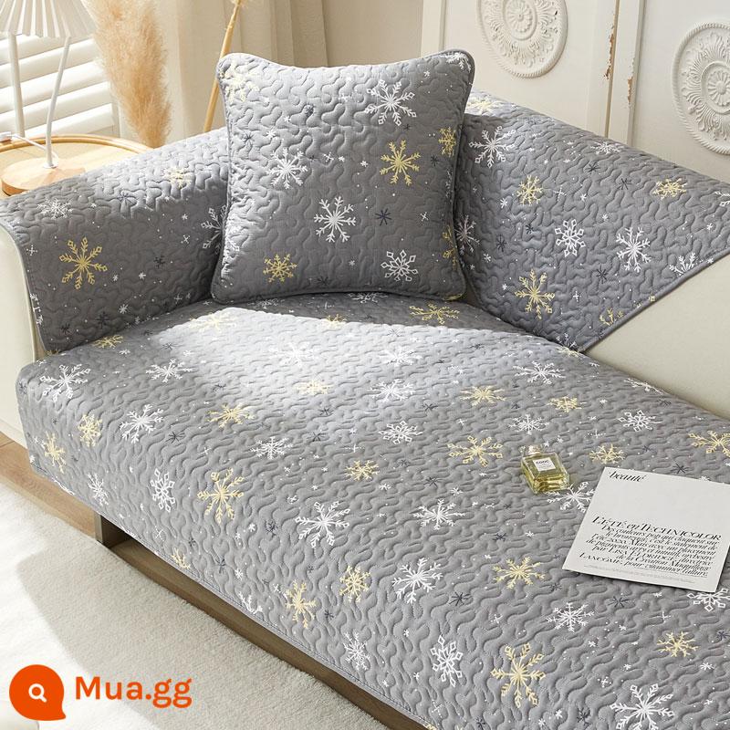 Giá Đặc Biệt Giải Phóng Mặt Bằng Vải Cotton Nguyên Chất Sofa Đệm Chống Trơn Trượt Bắc Âu Đơn Giản Bốn Mùa Đa Năng Đệm Sofa Cotton Khăn - Mưa buổi sáng và bông tuyết