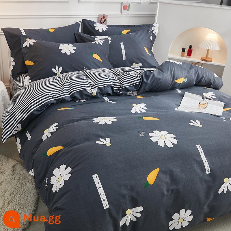 Cotton nguyên chất vỏ chăn đơn mảnh cotton đôi vỏ chăn 180x200X230 ký túc xá sinh viên đơn 150x200cm mùa xuân và mùa thu - Hoa thơm