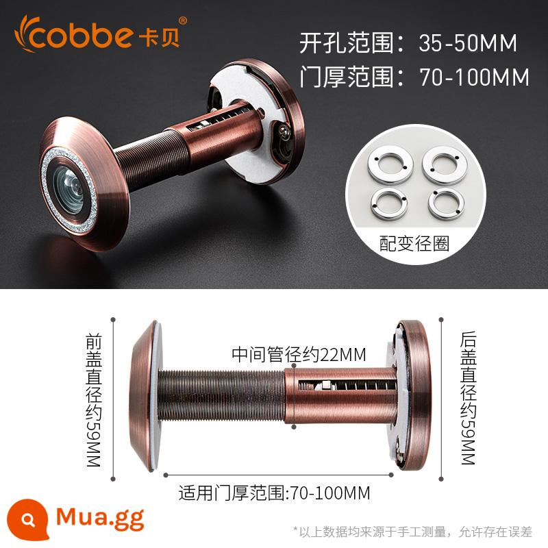 Gương cửa mắt mèo Kabe chống cạy cổng chống trộm kiểu cũ camera gia đình phổ thông độ nét cao chuông cửa thông thường có lỗ cắm - Model nâng cấp = khoảng cách lỗ 35-50mm = độ dày cửa 70-100mm (Honggu)