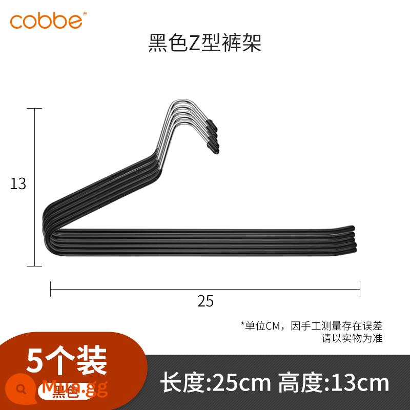 Giá treo quần Caber tủ quần áo tích hợp ngăn kéo hàng đầu có thể kéo ra Giá treo quần ray trượt lưu trữ hộ gia đình phụ kiện phần cứng treo quần - 5 gói 25cm-đen