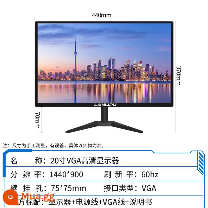 Màn hình máy tính 19 inch 22 inch 24 inch 27 inch không viền mặt thẳng màn hình cong LED desktop HD LCD - VGA đơn 20 inch + viền hẹp, bảo hành 5 năm trên toàn quốc