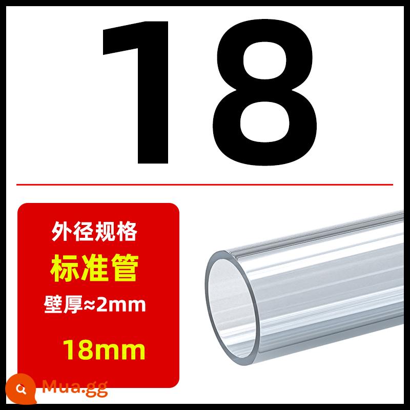 Ống nhựa PVC trong suốt Ống nhựa cứng ống nước cứng 20 bể cá 25 ống 4 phút 6 phút 1 inch 3 phút 16 18 40 50mm - [Trong suốt] [1 mét] đường kính ngoài 18mm (đường kính bên trong khoảng 14mm)