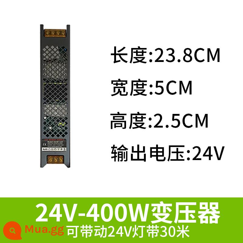 Đèn dạ quang bằng hợp kim nhôm với bảng ốp chân tường với đèn LED ánh sáng kim loại vô hình ẩn nhúng ẩn giấu đường ốp chân tường - Biến áp 400W 24V (có thể truyền dải đèn 30 mét)