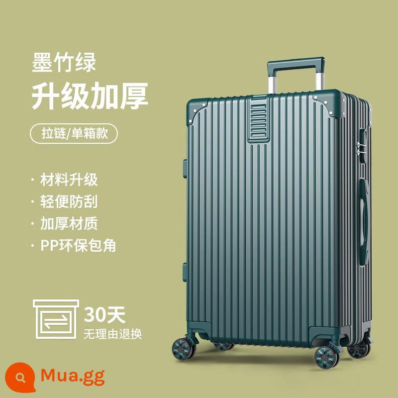 Vali cao cấp nữ 24 inch Xe đẩy vali nhỏ nhẹ vali nam mật khẩu vali lên máy bay 2023 phong cách mới - Màu xanh tre đậm [Phong cách chống trầy dày được nâng cấp]