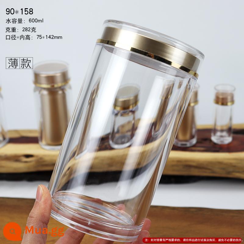 Bao bì hoa sanqi hoa sâm phương tây chai tinh thể trong suốt chai thuốc truyền thống Trung Quốc. - 90*158 công suất 600