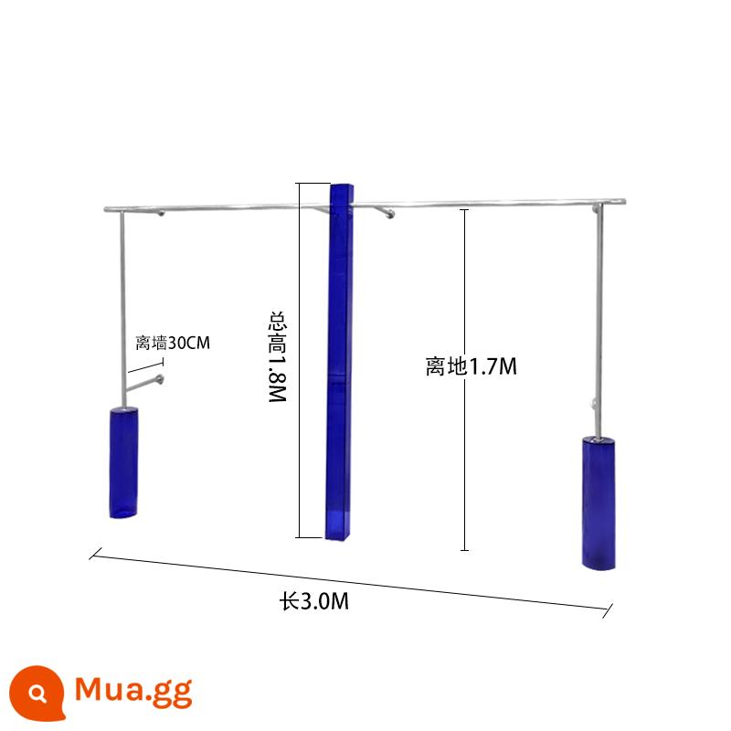 Cửa Hàng Quần Áo Giá Trưng Bày Acrylic Giá Treo Tường Thép Không Gỉ Từ Sàn Đến Trần Kệ Cửa Hàng Quần Áo Nữ Móc Treo Tùy Chỉnh - Kiểu 4: dài 3.0M * rộng 30CM * cao 1.7M