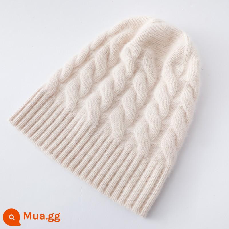 Đơn hàng xuất khẩu mùa thu đông len cashmere nguyên chất mũ len dày nữ cáo lông bóng bảo vệ tai mũ len - Lạc đà không bóng lông