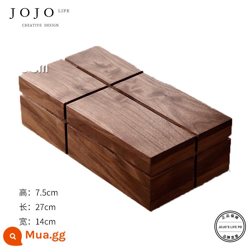 JOJO'S L. PD·Shaw·Tissue Box Bàn cà phê sáng tạo bằng gỗ màu đen Lưu trữ đồ trang trí Giấy vệ sinh có thể tháo rời Trung Quốc và Nhật Bản |Shango - [Sango] Quả óc chó (Điều khoản về đường chữ nhật)