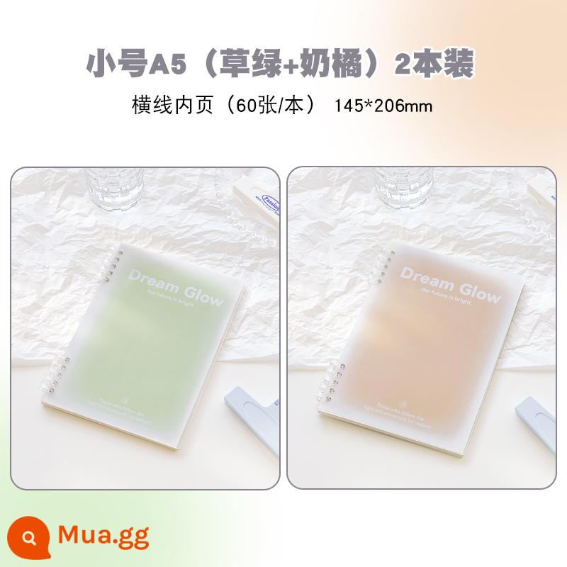 b5 sổ tay rời thân thiện với tay có thể tháo rời giá trị cao đơn giản gradient học sinh a5 notepad da mềm - Mới ❤Kích thước nhỏ A5∣Xanh thạch + Cam lý tưởng∣2 gói