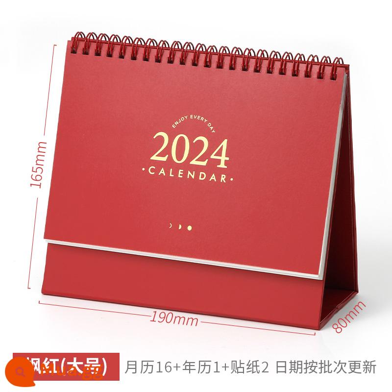 Kế hoạch lịch để bàn lịch 2023 trang trí mới notepad lịch đếm ngược để bàn sổ kế hoạch lịch sáng tạo - Kích thước lớn màu đỏ [bao gồm 1 lịch + 2 nhãn dán]