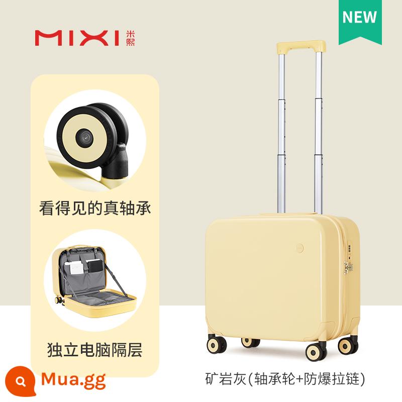 Thiết kế ban đầu Vali Mixi nữ 18 inch trường hợp lên máy bay mật khẩu ánh sáng nhỏ 16 xe đẩy nhỏ vali nam - Skylark Yellow [Bánh xe chịu lực + Dây kéo chống cháy nổ] Nâng cấp nâng cao mới