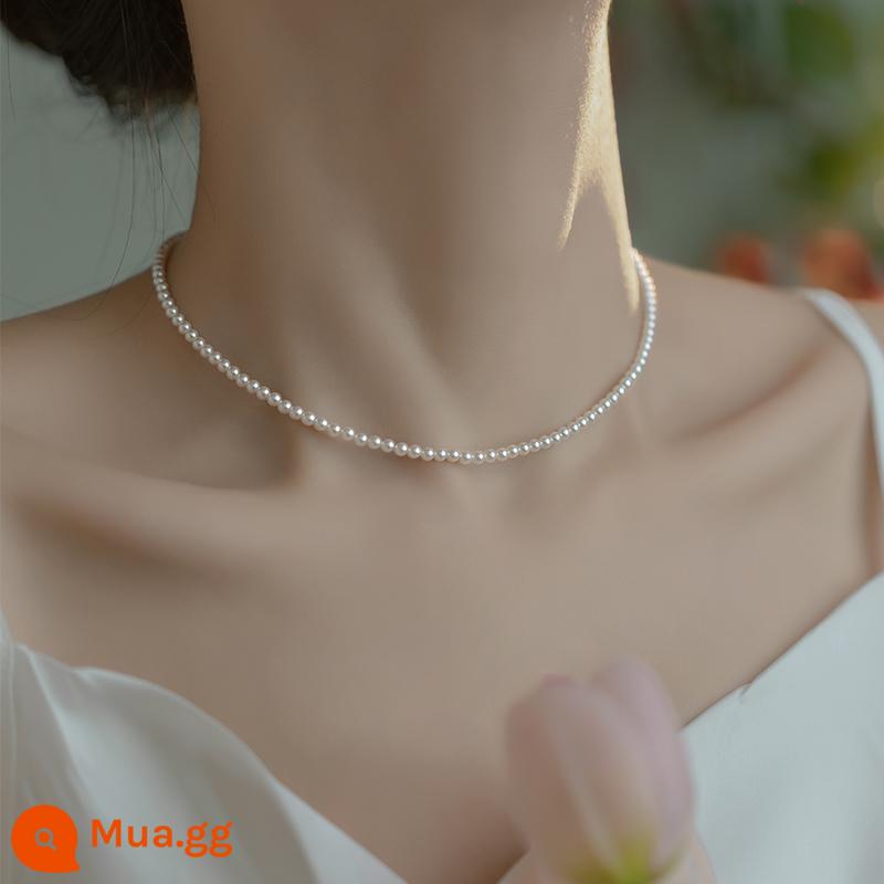 Kích thước 2mm Shijia Zhengyuan hoàn mỹ chói vòng cổ ngọc trai nữ chuỗi xương đòn vàng 14k quà tặng cho bạn gái - 3mm mẫu thông thường 36+4cm