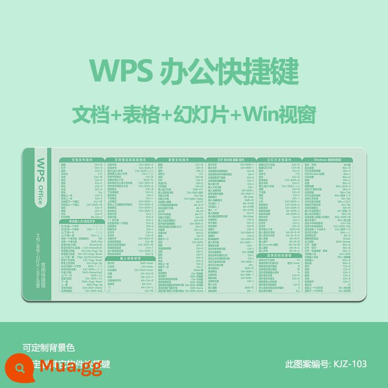 Văn phòng WPS văn phòng công thức hàm Excel siêu lớn Bàn di chuột PS CAD Word Phím tắt PPT Daquan - WPS KJZ-103 màu xanh lá cây