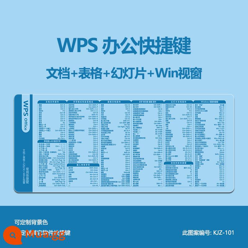 Văn phòng WPS văn phòng công thức hàm Excel siêu lớn Bàn di chuột PS CAD Word Phím tắt PPT Daquan - WPS KJZ-101 màu xanh