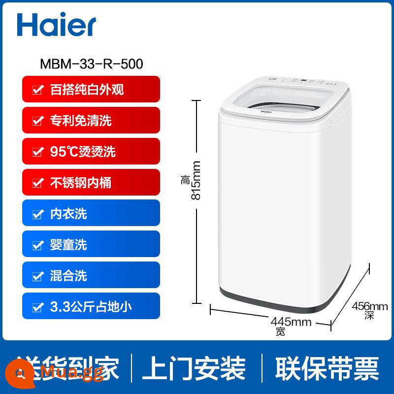 Máy giặt Haier 3,3kg Bánh xe sóng nhỏ Nhỏ đầy đủ tự động cho bà mẹ và trẻ sơ sinh Trẻ em chuyên dụng triệt sản MBM33-R188S - [3,3kg] MBM33-R500 không sạch