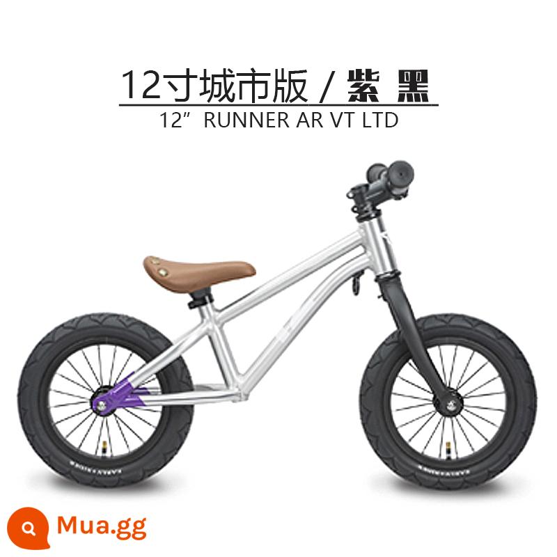 Người Anh Earlyrider xe cân bằng trẻ em không có bàn đạp 1.5-6 tuổi S tập đi xe đạp Scooter - R12 inch tím đen cao 90-130cm