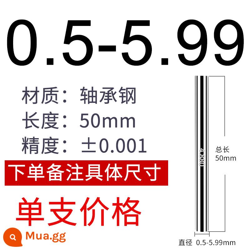 Máy đo kim thương hiệu Fengjie, máy đo phích cắm pin, thanh đo chính xác, công cụ kiểm tra, đo độ chính xác cao, máy đo đường chuyền và dừng, thép trắng 0,1-25mm - 0,5-5,99 (đơn)