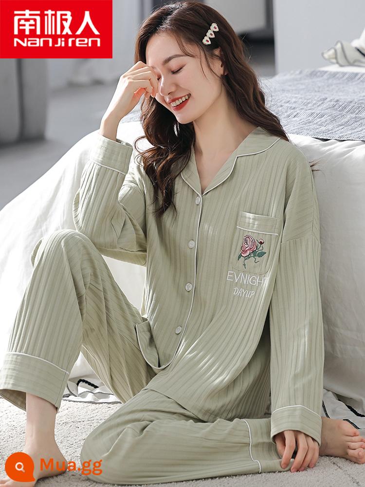 Bộ đồ ngủ Nanjiren nữ xuân thu cotton dài tay có thể mặc ra ngoài mặc nhà cotton thu đông 2022 bộ đồ mới - NJR-Q6807