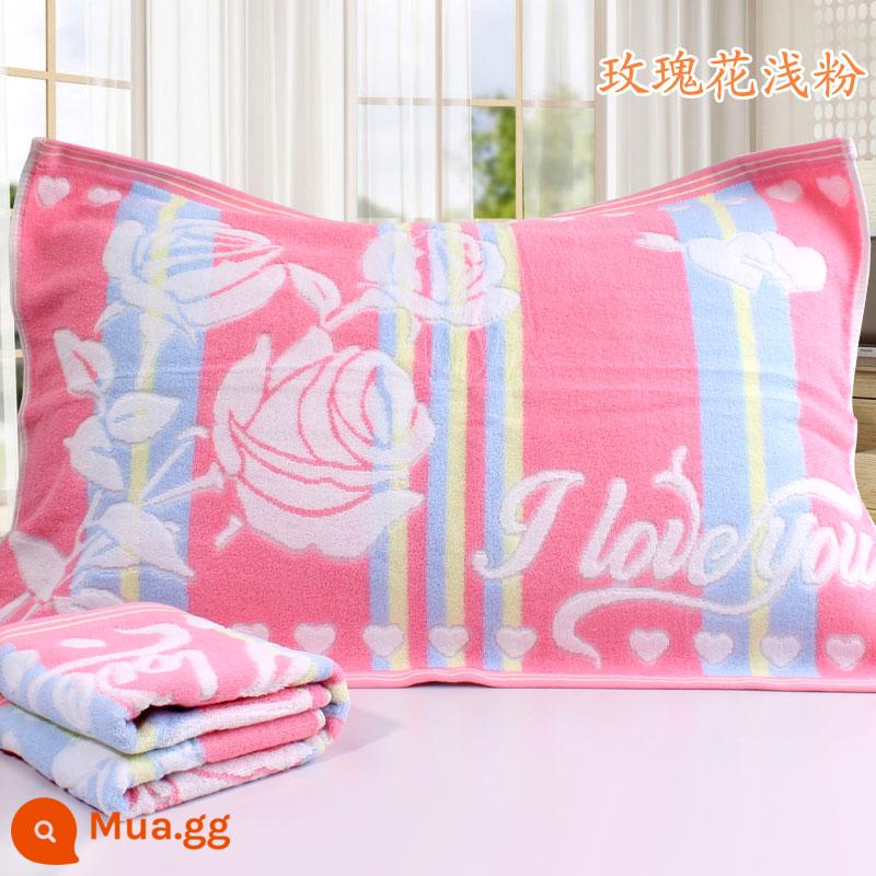 [Đặc Biệt Hàng Ngày] Khuyến Mãi Vỏ Gối Cotton Nguyên Chất Dày Và Cặp Lớn Mềm Mại Hoạt Hình Chính Hãng Không Phai Màu - Hoa hồng hồng nhạt hai gói